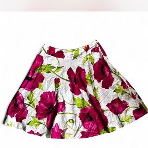 Sag Harbor Floral Mini Skirt in Pink and Green